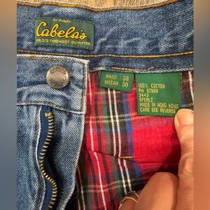 Vintage Y2K Cabela’s Fleece Lined Jeans Men’s 38x30 Denim Workwear Warm Pants